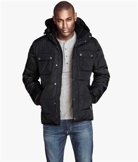 Lyst Handm Padded Jacket In Black For Men