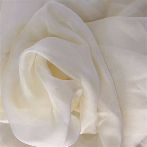 Howmay Ivory Creme Silk Chiffon 100 Pure Silk Fabric 55mm 140cm 55