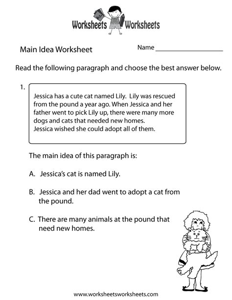 Reading Passage For Main Idea Robert Miles Reading Worksheets