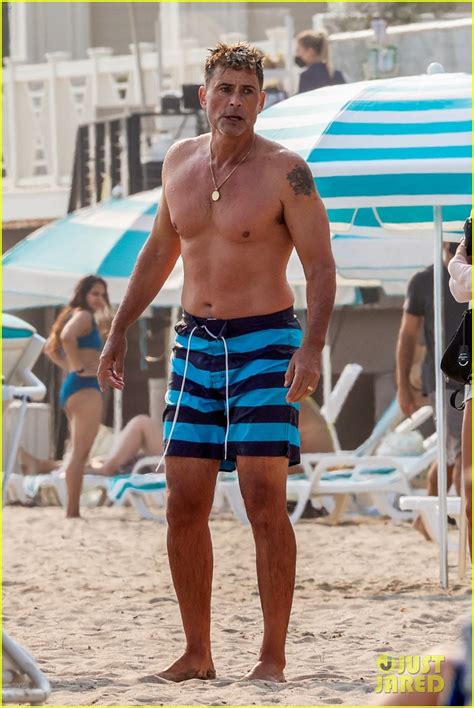 Full Sized Photo Of Rob Lowe Shows Of Fit Shirtless Figure Beach 08