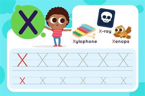 Free Vector Letter X Worksheet With Xylophone And X Ray