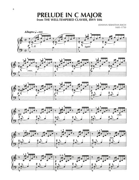 Johann Sebastian Bach Prelude No 1 In C Major Bwv 846 Sheet Music