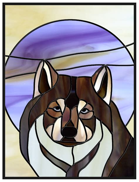 Free Stained Glass Pattern 3059 Lone Wolf P3059