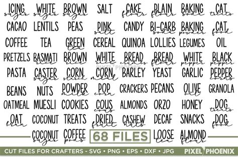 Pantry Labels SVG 68 Files For Home Organisation