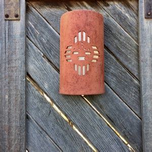 Southwestern Sun Face Outdoor Wall Sconce Southwestern Decor Ceramic