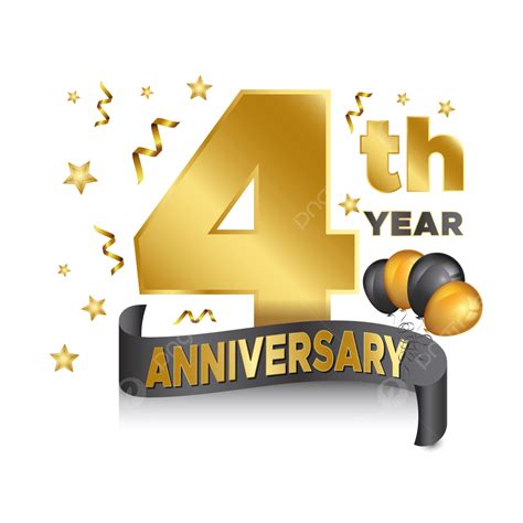 4th Anniversary Vector Design Images Creative 4th Anniversary Golden