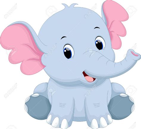 Cute Baby Elephant Cartoon Royalty Free Svg Cliparts Vectors And