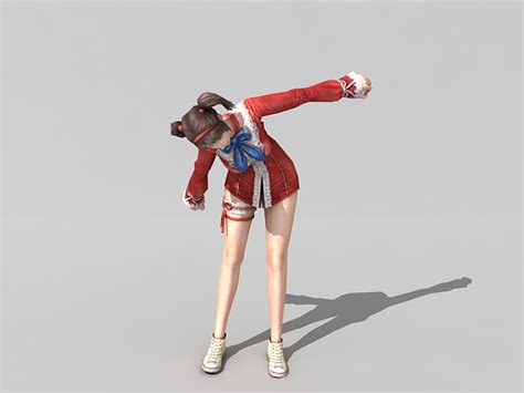 Anime Girl Fighter Rigged 3d Model 3ds Max Files Free Download