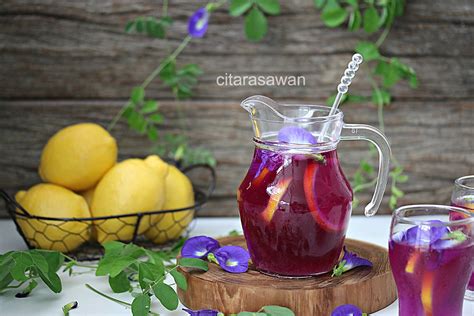 Masukkan jus lemon dan air ke dalam jag. Jus Lemon Bunga Telang ~ Resepi Terbaik