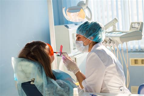Young Woman Getting Dental Treatment Dental Clinic Stock Photo