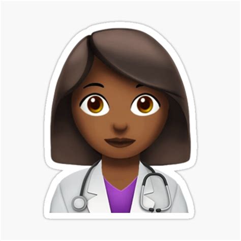 Female Black Doctor Emoji Sticker For Sale By Jobejellybean Redbubble