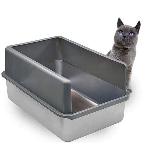 Buy Iprimio Enclosed Sides Stainless Steel Litter Box Xl For Big Cats