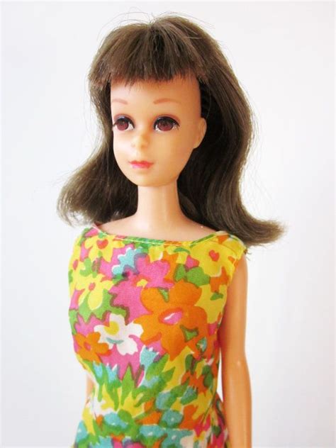 vintage brunette twist n turn francie doll barbie cousin etsy groovy clothes barbie dress