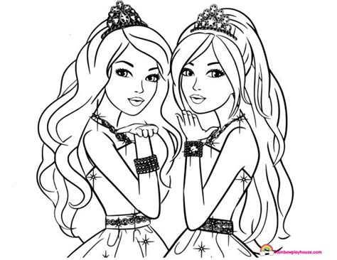 Learn to be creative in your own way. Barbie Twins Princess Coloring Page - Rainbow Playhouse ...