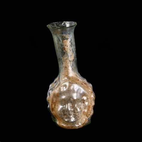 Janus Head Clear Glass Flask St James Ancient Art