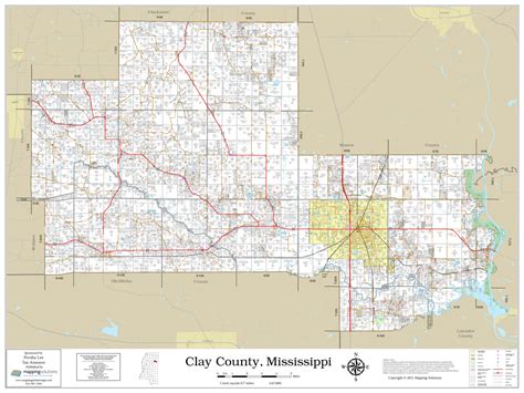 Clay County Mississippi 2021 Wall Map Mapping Solutions