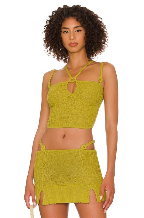 Guizio Multi Strap Open Knit Top In Elixir Revolve