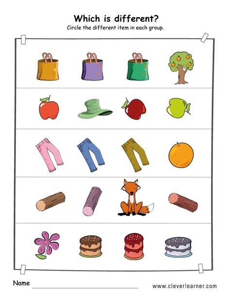 Printable Picture Difference Worksheets For Preschools