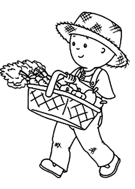 We have officially entered the holiday season! Caillou Harvest Carrot Coloring Page: Caillou Harvest ...