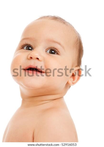 Closeup Portrait Baby Boy Laughing Isolated Stock Photo 52916053