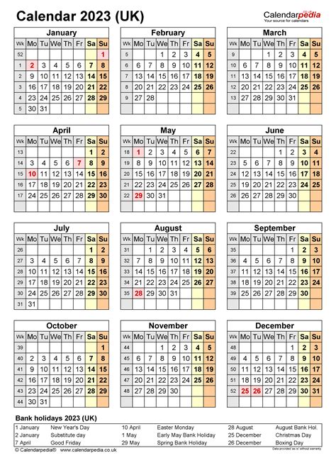 2023 Year Calendar Yearly Printable 2023 Calendar Templates And