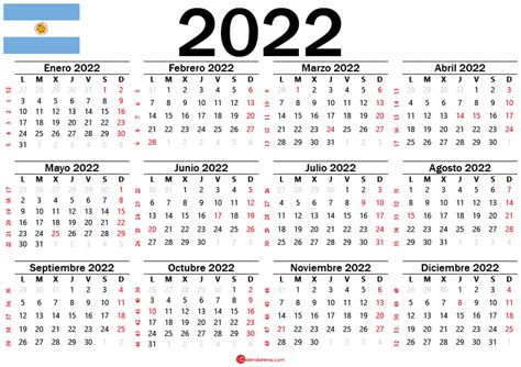 Calendario 2022 Con Semanas Numeradas Para Imprimir 2022 Spain