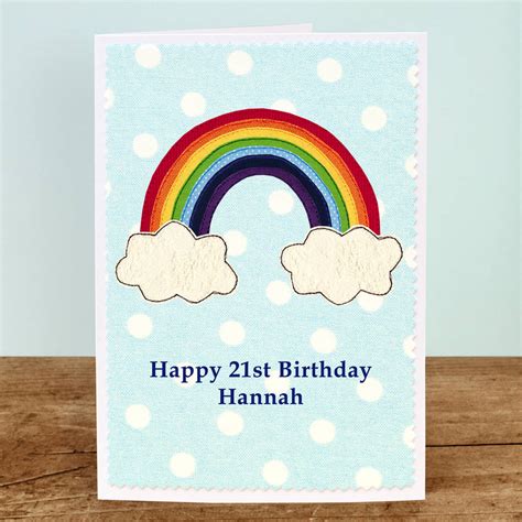 Rainbow Personalised Girls Birthday Card By Jenny Arnott Cards