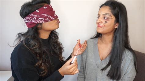 Blindfolded Makeup Challenge With My Sister Youtube