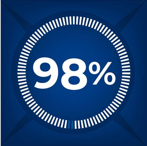 98 Percent Count On Dark Blue Background 21193873 Vector Art At Vecteezy