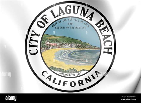 3d Seal Of Laguna Beach California State Usa 3d Illustration Stock