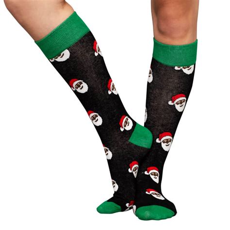 Black Santa Ugly Christmas Socks