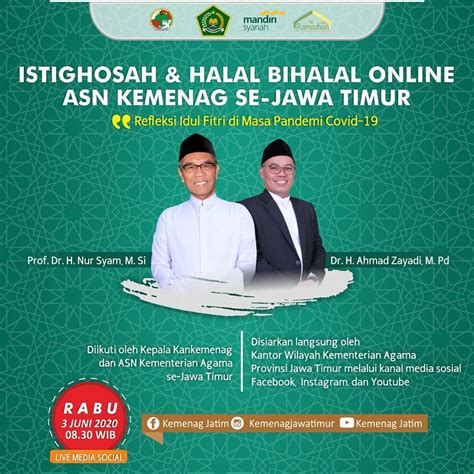 Download posts, stories and highlights! Halal bi halal online bersama prof,. Dr. H. Nur Syam, M. Si - Kementerian Agama Kabupaten Bojonegoro