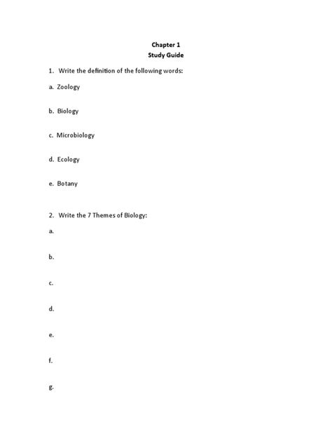 Chapter 1 Study Guide Pdf