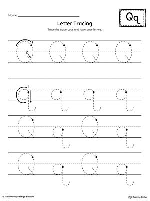 Letter Q Tracing Printable Worksheet  MyTeachingStation.com