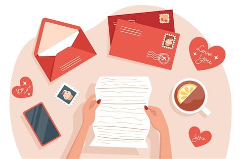 Premium Vector Woman Receiving And Sending Cards And Letters For