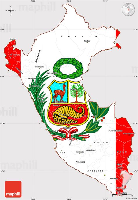 Flag Simple Map Of Peru Flag Centered
