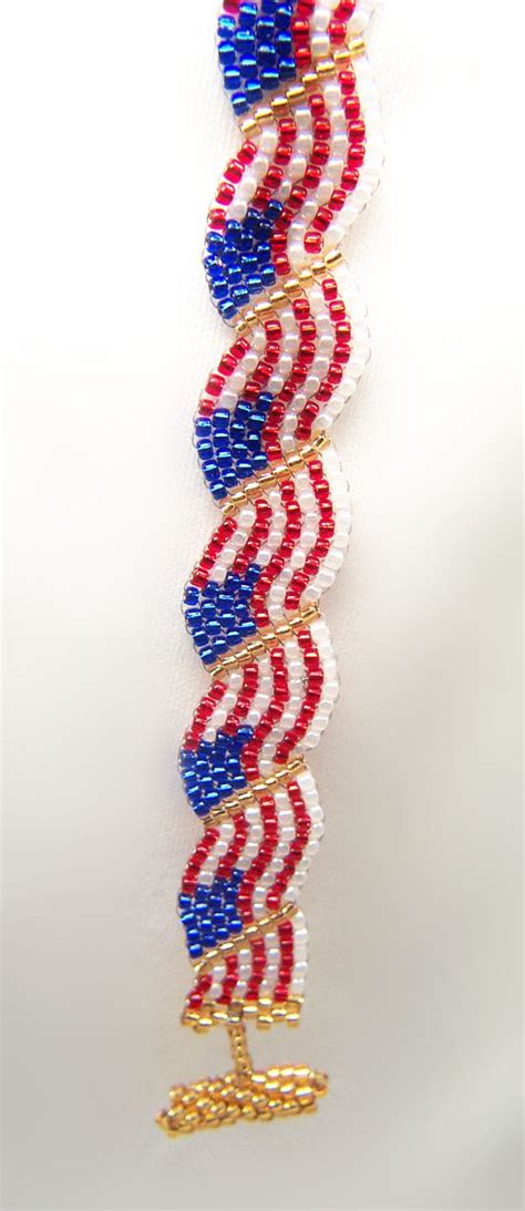 Wavy Flag Bracelet Pattern Jewelry Patterns Beaded Jewelry Patterns
