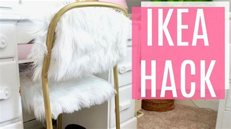 Diy Fur And Gold Chair Ikea Hack Youtube