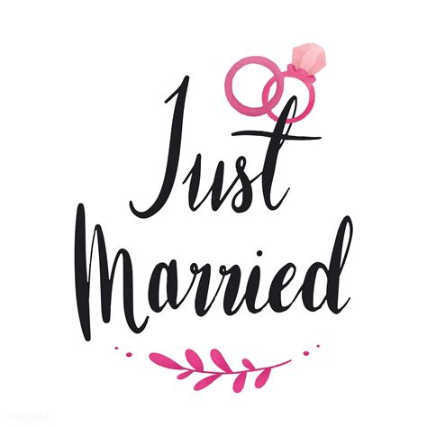 Just Married Typography Vector In Black Free Image By
