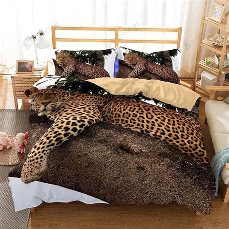 3d Animal Snow Leopard Printed Bedding Set Bedroom Decor In 2022 Bed