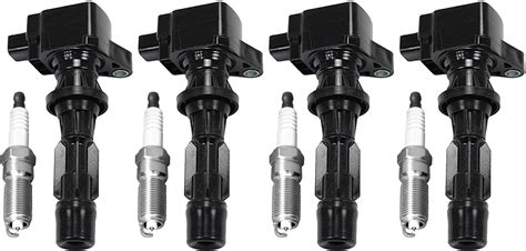 Ena Set Of 4 Spark Plugs And 4 Ignition Coils Compatible