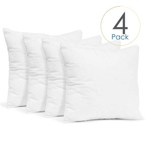 Pack Of 4 Throw Pillow Inserts Decotative Soft Square Pillow Cushion