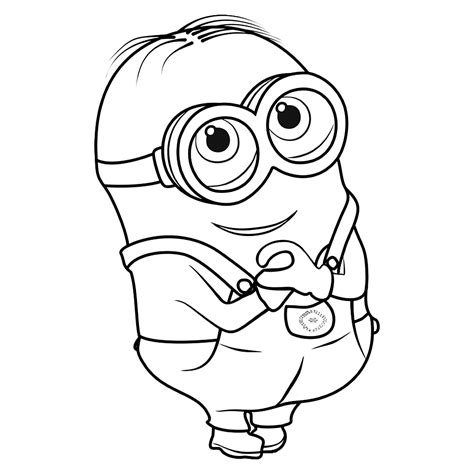 Minion Dave kleurplaat Kleurplaten, Afbeeldingen, Minion