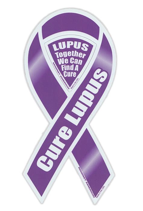 Magnetic Bumper Sticker Lupus Awareness Ribbon Shaped Support