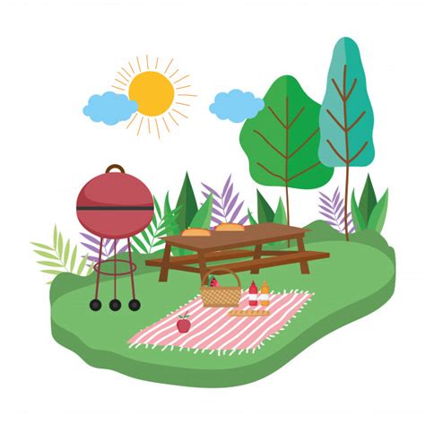 Picnic Table Vector At Collection Of Picnic Table