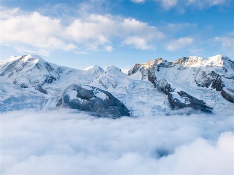 Berge Schnee Nebel Wolken Himmel 3840x2160 Uhd 4k Hintergrundbilder