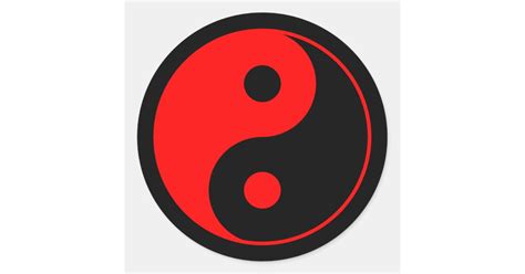 Red And Black Yin Yang Symbol Sticker Zazzle