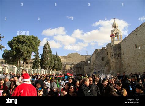 Bethlehem Christmas Celebration In Manger Square Stock Photo Alamy