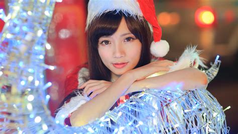 Asian Christmas Brunette Teen Girl Wallpaper 3942 1920x1080 1080p Wallpaper Juicy Wallpapers
