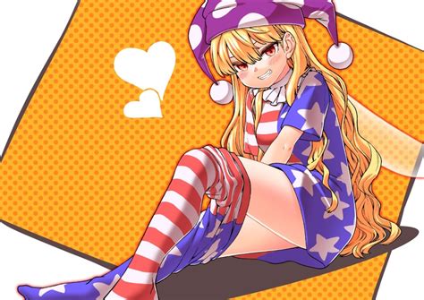 Fuuzasa Clownpiece Touhou Highres 1girl American Flag Dress American Flag Legwear Blonde